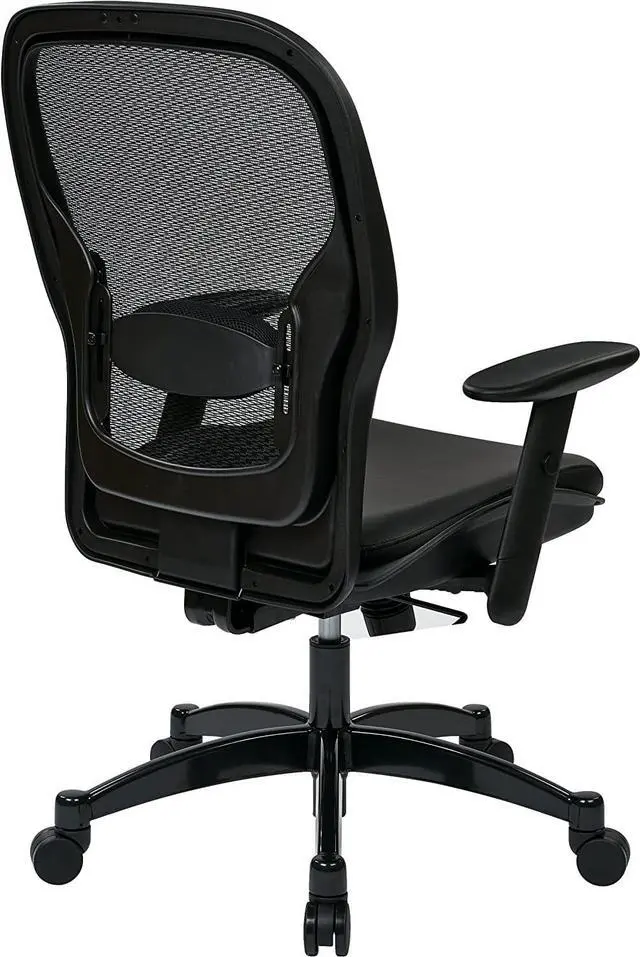Alt view image 3 of 4 - Space Seating 24 Series Professional Breathable Mesh Back Manager's Adjustable Office Chair with Bonded Leather Seat, Black