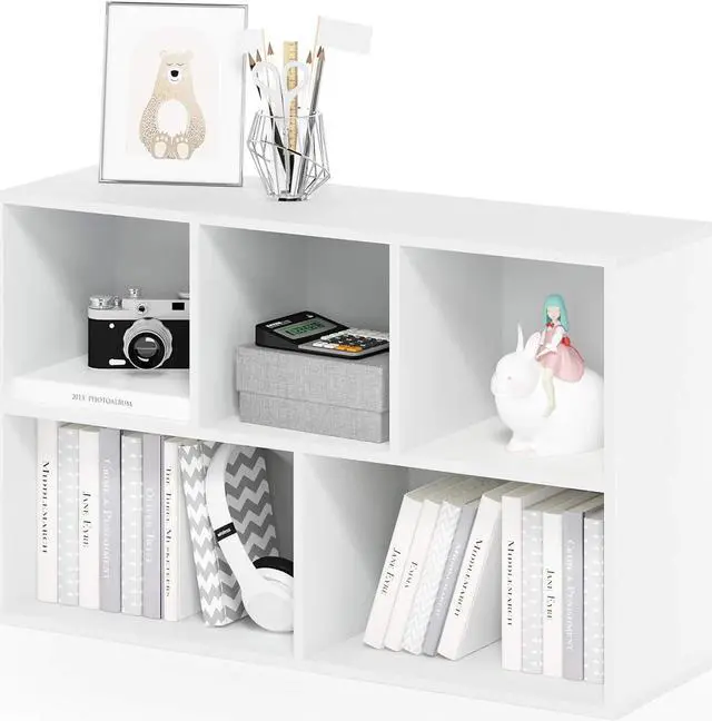 Alt view image 5 of 7 - Furinno Luder Bookcase / Book / Storage , 5-Cube, White