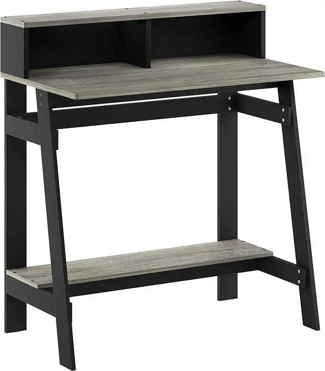 Main image of Furinno Simplistic A Frame Computer Desk, Black/French Oak Grey