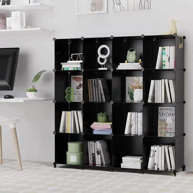 Alt view image 4 of 7 - Closet Organizers and Storage, 16 Cube Storage Organizer, Closet Organizer Bookshelf Cubes Shelves for Clothes, Bedroom, Kids Room, Bathroom, Wardrobe, Garment Racks, Black