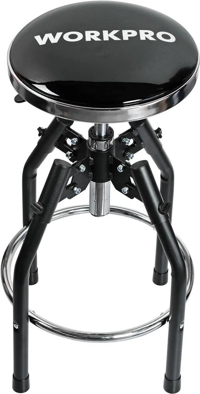 Main image of WORKPRO Heavy Duty Adjustable Hydraulic Shop Stool,Garage Bar Stool, 29in to 33.86in, 330-Pound Capacity, Black