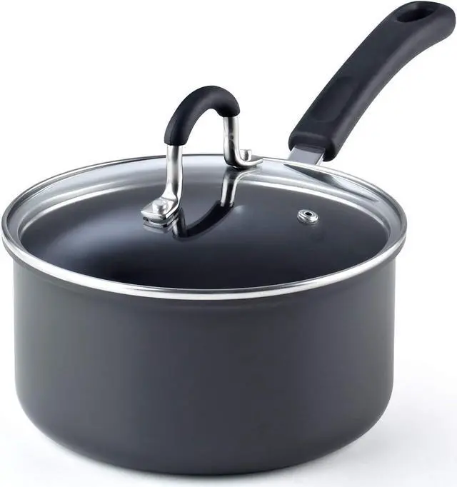 Main image of Cook N Home Professional Hard Anodized Nonstick Saucepan with Lid, 2.5-Quart, Black