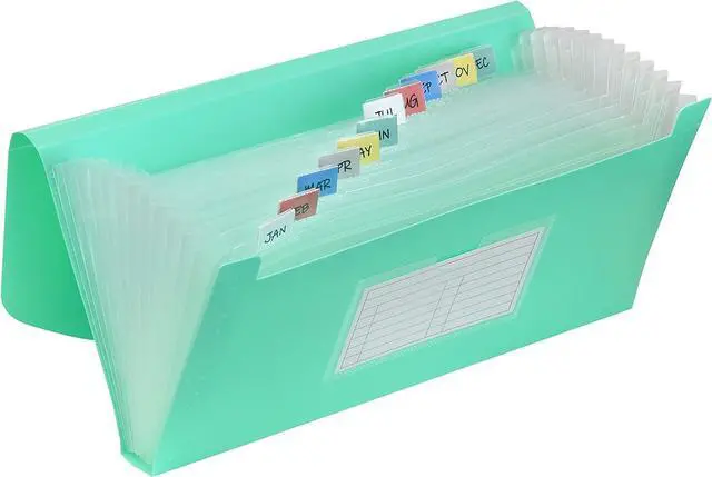 Main image of C-Line 13-Pocket Poly Expanding File, 10 x 5 Inches, Junior Size for Receipts and Checks, Includes Tabs, 1 File, Color May Vary (58710)