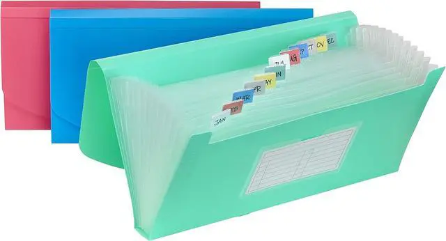Alt view image 2 of 7 - C-Line 13-Pocket Poly Expanding File, 10 x 5 Inches, Junior Size for Receipts and Checks, Includes Tabs, 1 File, Color May Vary (58710)