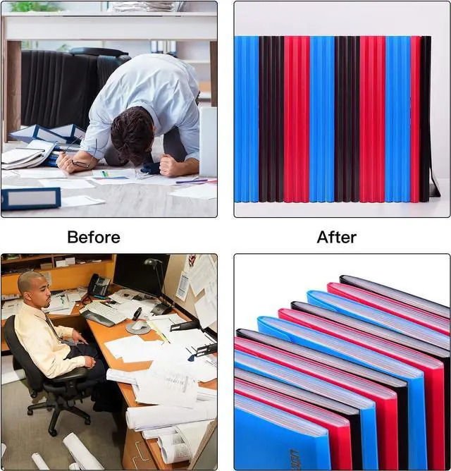 Alt view image 6 of 7 - 7-Pocket Expanding File 3pcs Plastic Expandable File Folder - Black&Blue&Red