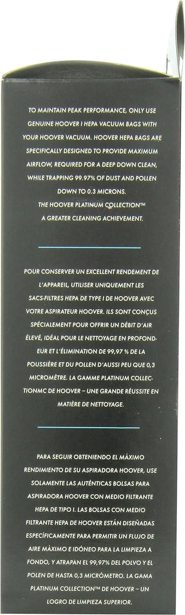 Alt view image 3 of 5 - Vacuum Cleaner Bags for Platinum Canister Vacs Pack of 2 Type I Hepa Filtration Part # AH10005 Vacuum Bags Refill
