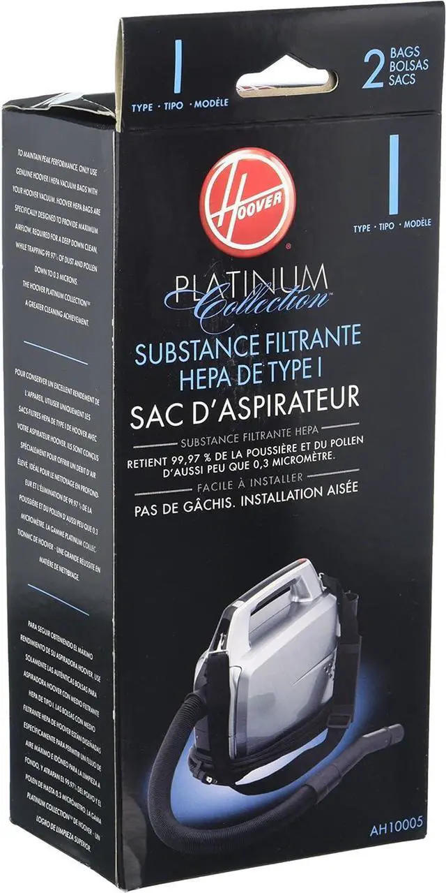 Alt view image 2 of 5 - Vacuum Cleaner Bags for Platinum Canister Vacs Pack of 2 Type I Hepa Filtration Part # AH10005 Vacuum Bags Refill