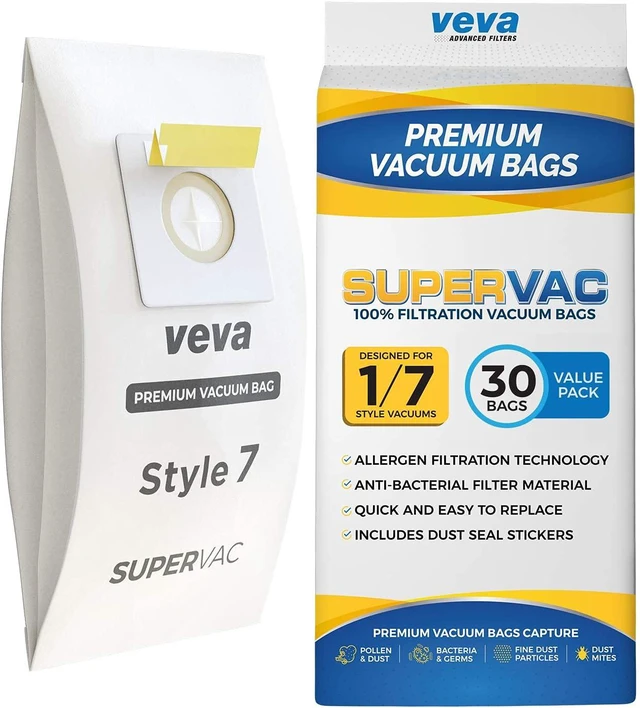 Alt view image 7 of 7 - 30 Pack Style 7 Vacuum Bags for Bissell Upright Vacuum Cleaner, Premium SuperVac Vacuum Bags Part # 32120