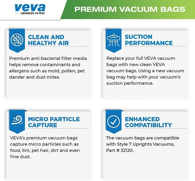 Alt view image 4 of 7 - 30 Pack Style 7 Vacuum Bags for Bissell Upright Vacuum Cleaner, Premium SuperVac Vacuum Bags Part # 32120