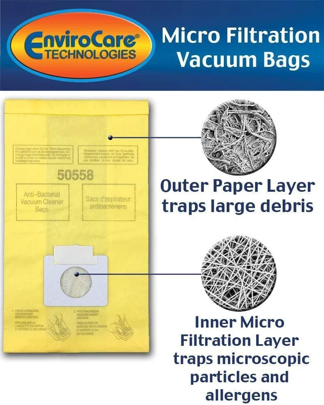 Alt view image 2 of 5 - EnviroCare Replacement Micro Filtration Vacuum Cleaner Dust bags made to fit Kenmore Type C Canisters. 18 bags with 2 CF-1 Filters and 1 EF-2 Filter