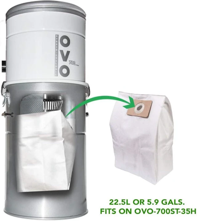 Alt view image 3 of 4 - OVO Central Vacuum triple layer disposable filtration Bags, 22.5L/ 5.81 Gal. for OVO-700ST-35H