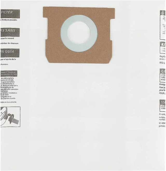 Alt view image 7 of 7 - 5-8 Gallon Vacuum Bag Replacement for 90661 Shop Vac Bags, 15 Pack