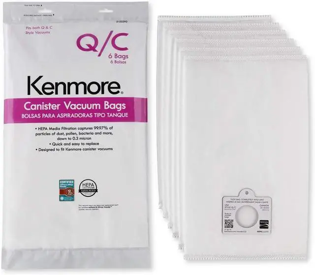 Alt view image 2 of 4 - 53292 Style Q HEPA Cloth Vacuum Bags for Canister Vacuum Cleaners 6 pack
