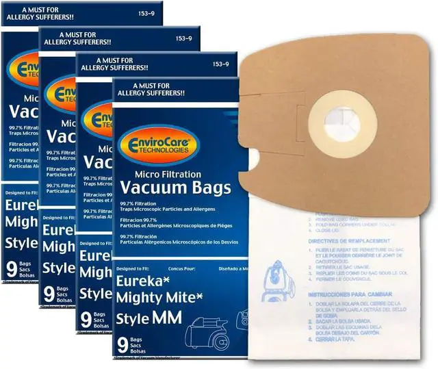 Main image of Envirocare Replacement Micro Filtration Vacuum Cleaner Dust Bags made to fit Eureka Style MM 60297A Style-10. Replaces Part# 60295C (Mighty Mite Vacuums) 36 pack