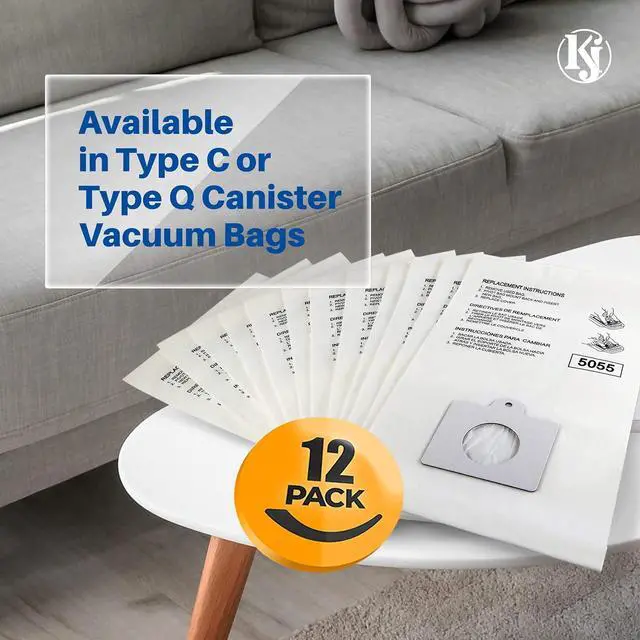Alt view image 2 of 7 - 12-Pack Vacuum Bags Compatible with Kenmore Q/C 5055 50557 50558 400 Series 600 Series and Panasonic C-5 Canister Vacuums