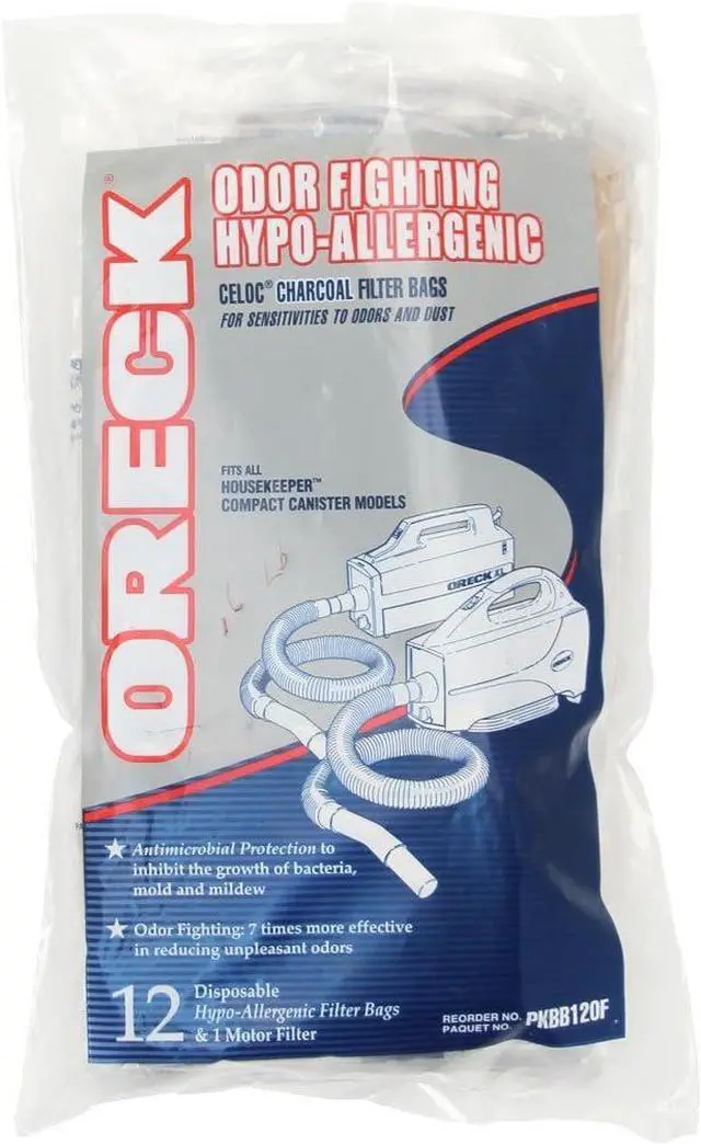 Main image of Vacuum Cleaner Bags for Handheld Vacs Pack of 12 White Hypo-Allergenic Part # PKBB12OF Odor Fighting Vacuum Bags