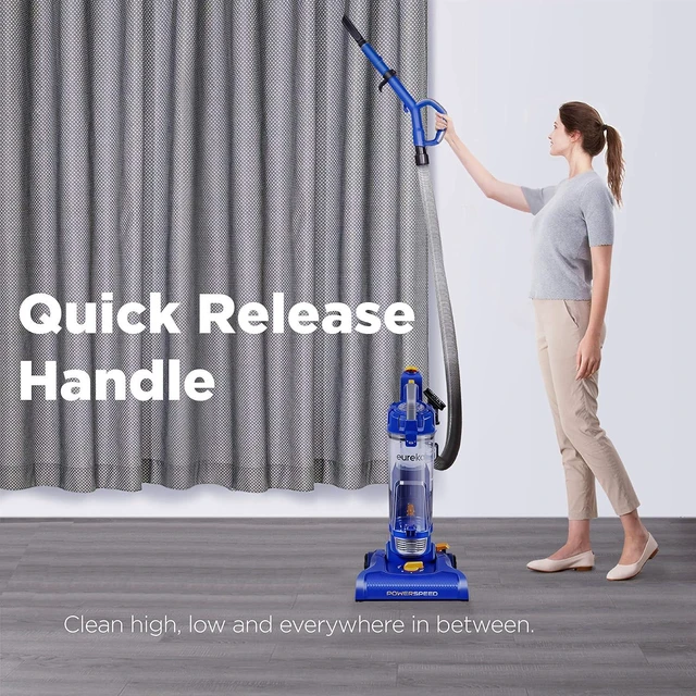 Alt view image 4 of 7 - Eureka NEU182A PowerSpeed Lightweight Bagless Upright Vacuum Cleaner, Blue, Lite