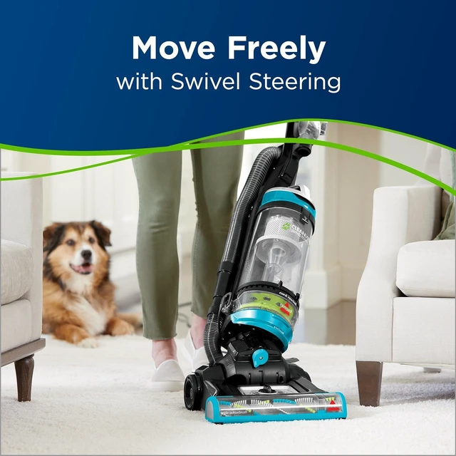 Alt view image 3 of 6 - Bissell 2254 CleanView Swivel Rewind Pet Upright Bagless Vacuum, Automatic Cord Rewind, Swivel Steering, Powerful Pet Hair Pickup, Specialized Pet Tools, Large Capacity Dirt Tank, Teal