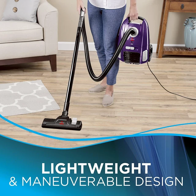 Alt view image 3 of 6 - Bissell Zing Lightweight, Bagged Canister Vacuum, Purple, 2154A