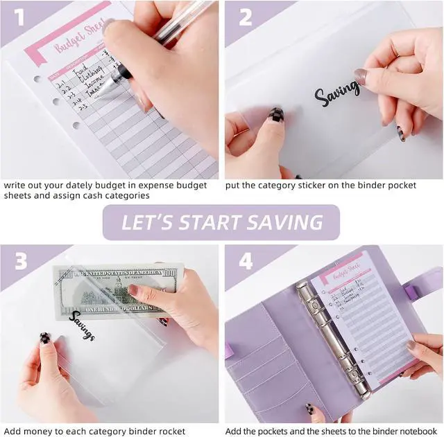 Alt view image 6 of 7 - NICOOTH Budget Binder A6 Money Saving Binder with Zipper Cash Envelopes | Budget Planning Savings Plan Expense Tracking Money Management