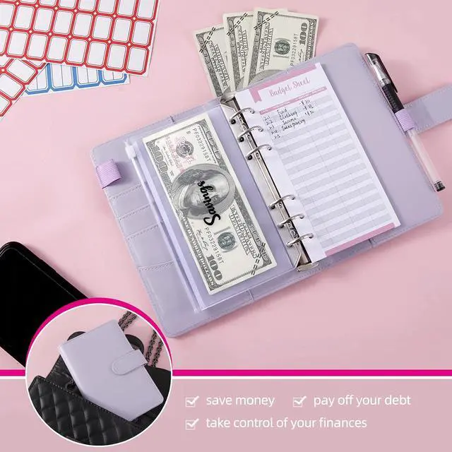 Alt view image 7 of 7 - NICOOTH Budget Binder A6 Money Saving Binder with Zipper Cash Envelopes | Budget Planning Savings Plan Expense Tracking Money Management