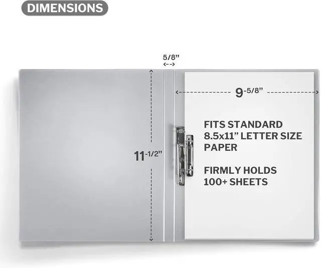 Alt view image 6 of 7 - CRANBURY Punchless Clamp Binder, Ringless 8.5x11 Folder, Dusky Gray