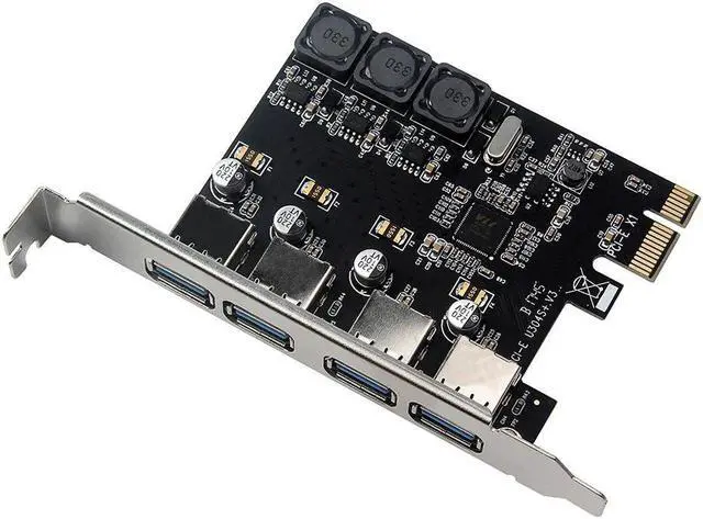 Alt view image 4 of 7 - Four Ports USB 3.0 Super Fast 5Gbps PCI-E Expansion Card PCI Express Adapter Converter Card 6A Power Supply Module For Desktop PC