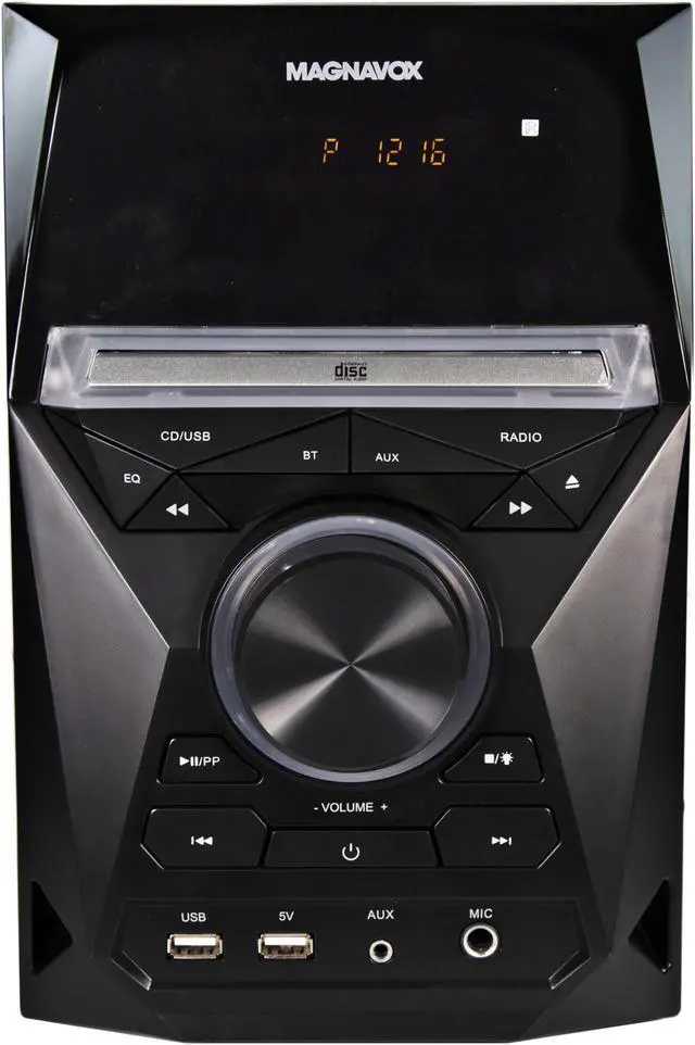 Alt view image 7 of 7 - Magnavox MM441 3-Piece CD Shelf System with Digital PLL FM Stereo Radio, Bluetooth Wireless Technology, and Remote Control in Black | Blue Colored Speaker Lights | LED Display | AUX Port Compatible |