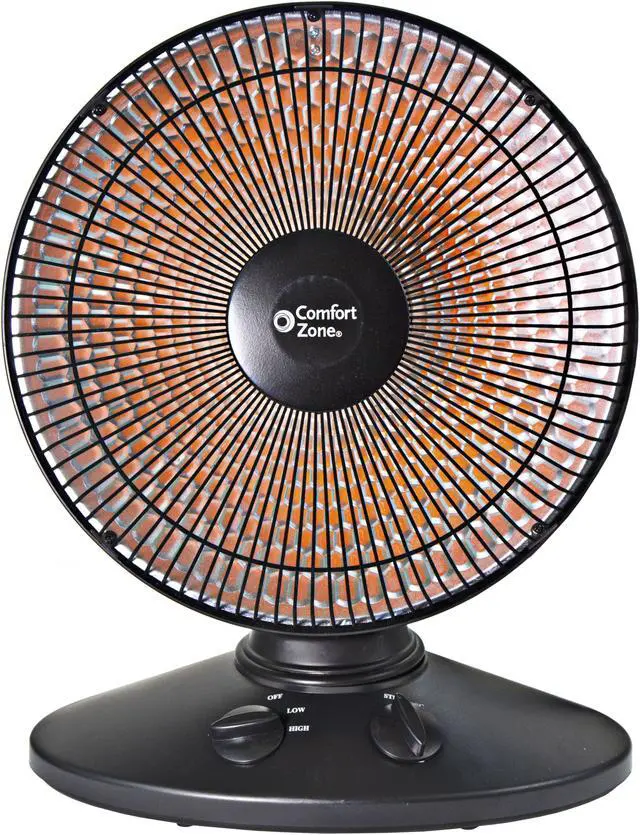 Alt view image 8 of 15 - Comfort Zone CZ998 Electric Oscillating Radiant Dish Heater with Adjustable Tilt, Black