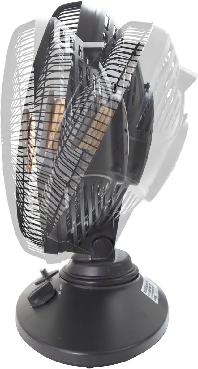 Alt view image 9 of 15 - Comfort Zone CZ998 Electric Oscillating Radiant Dish Heater with Adjustable Tilt, Black