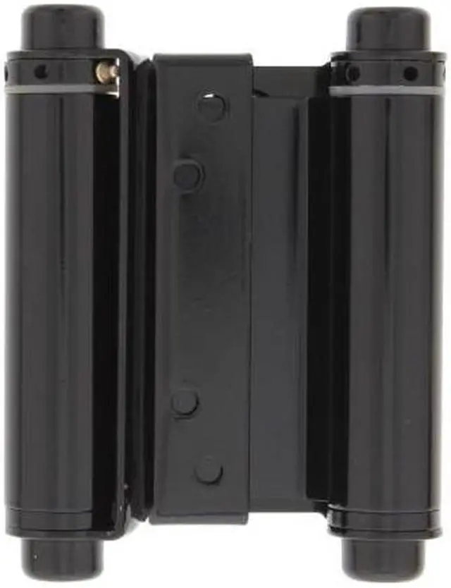 Alt view image 2 of 2 - Ultra Hardware Double Action Hinge | Includes Set of Two 4” Spring Hinges and Installation Screws. Heavy Duty Steel. Door Thickness 7/8" - 1-1/4". (Black)