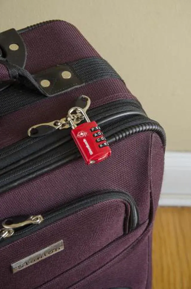 Alt view image 7 of 8 - Wordlock LL-206-RD TSA Approved Combination Luggage Lock – 4 Dial, Red