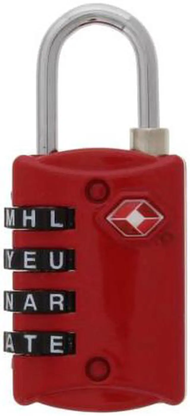 Alt view image 4 of 8 - Wordlock LL-206-RD TSA Approved Combination Luggage Lock – 4 Dial, Red