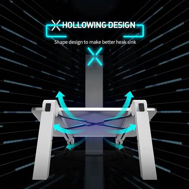 Alt view image 2 of 6 - COOLCOLD Laptop Stand Adjustable Cooling Laptop Riser Holder Portable Ergonomic Bracket Notebook to 17 inch for MacBook Air Pro