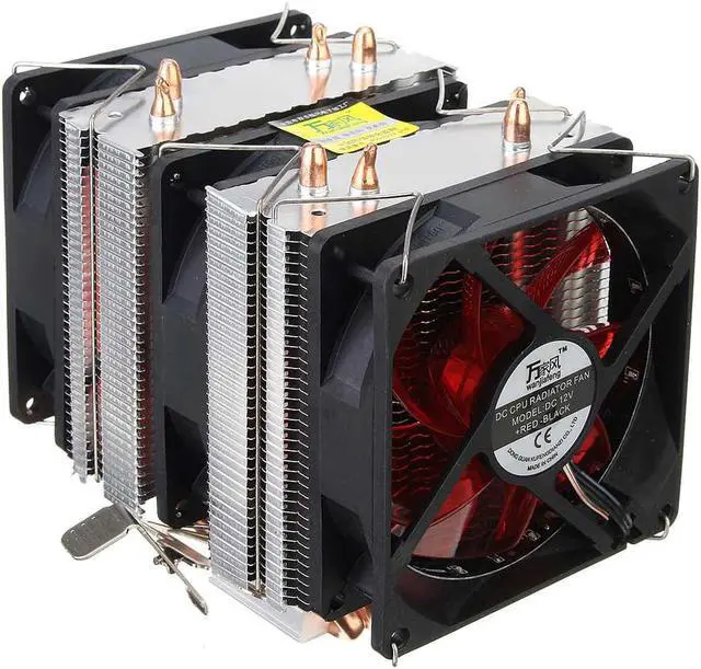 Alt view image 3 of 6 - 6 heatpipe dual tower cooling 9cm fan support 3 fans 3PIN CPU cooler 775 115X 1366 AM3 AM4 FM1 FM2 Ryzen