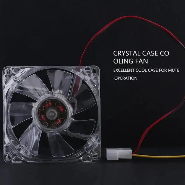 Alt view image 4 of 6 - 12V 0.20A 80 x 80 x 25 mm Computer fan 4 LED Silent PC Computer Case Cooler Cooling Fan Mod blue and colorful light