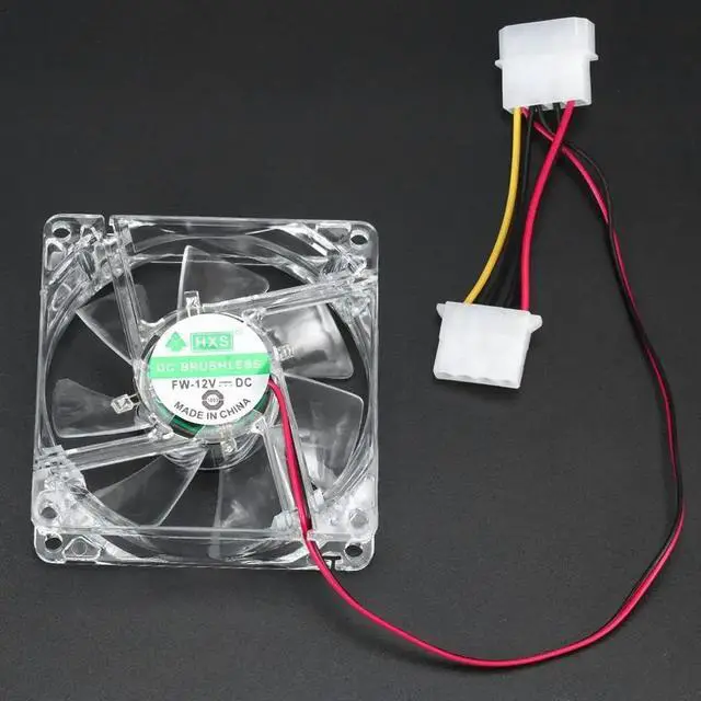 Alt view image 6 of 6 - 12V 0.20A 80 x 80 x 25 mm Computer fan 4 LED Silent PC Computer Case Cooler Cooling Fan Mod blue and colorful light