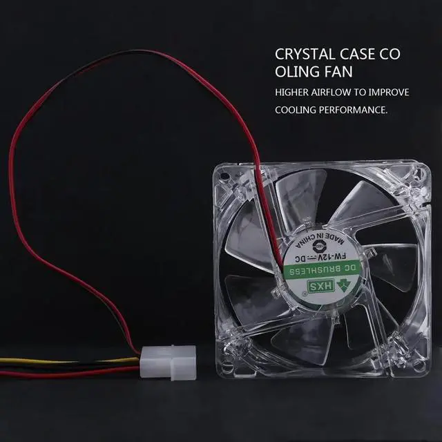 Alt view image 5 of 6 - 12V 0.20A 80 x 80 x 25 mm Computer fan 4 LED Silent PC Computer Case Cooler Cooling Fan Mod blue and colorful light