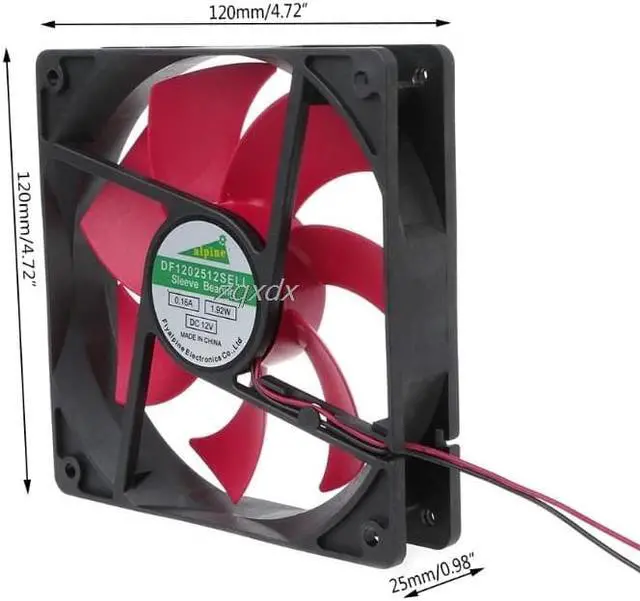 Alt view image 6 of 6 - 12025 120mm DC12V 0.2A 2 Pin Connector Cooling Fan for Computer Box CPU Cooler Radiator Drop ship