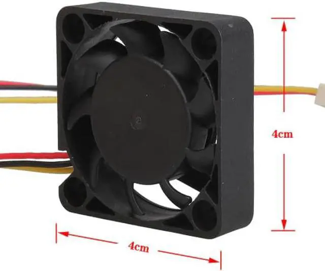 Alt view image 4 of 4 - 3 Pin 40mm Computer CPU Cooler Cooling Fan Fans PC 4cm 40x40x10mm DC 12V