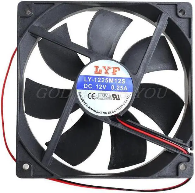Main image of High Speed 12cm Computer 120mm 5 inches 12V 2Pin 0.5A 120x120x25mm DC Cooling Cooler Fan Case System Hydraulic Cooling Fan