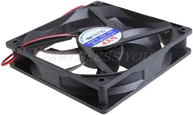 Alt view image 3 of 6 - High Speed 12cm Computer 120mm 5 inches 12V 2Pin 0.5A 120x120x25mm DC Cooling Cooler Fan Case System Hydraulic Cooling Fan