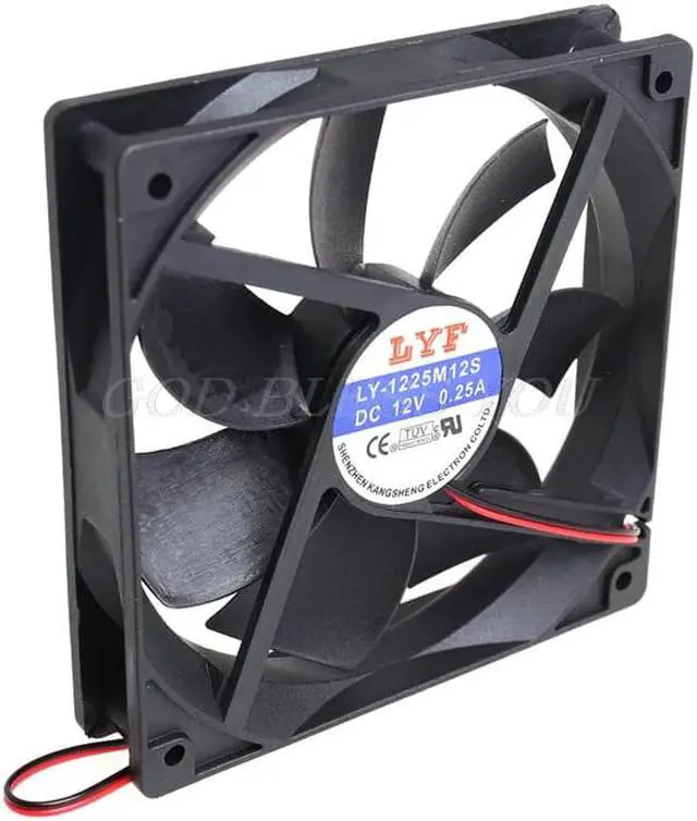 Alt view image 5 of 6 - High Speed 12cm Computer 120mm 5 inches 12V 2Pin 0.5A 120x120x25mm DC Cooling Cooler Fan Case System Hydraulic Cooling Fan