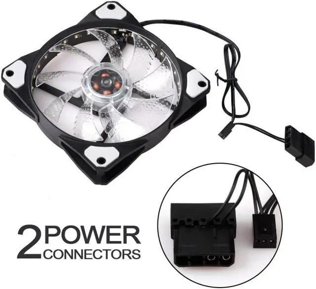 Alt view image 2 of 6 - Rainbow Colorful RGB Lights Adjustable Color Cooling Fan 120mm LED PC Computer Silent Case Fan Controller 2019 NEW