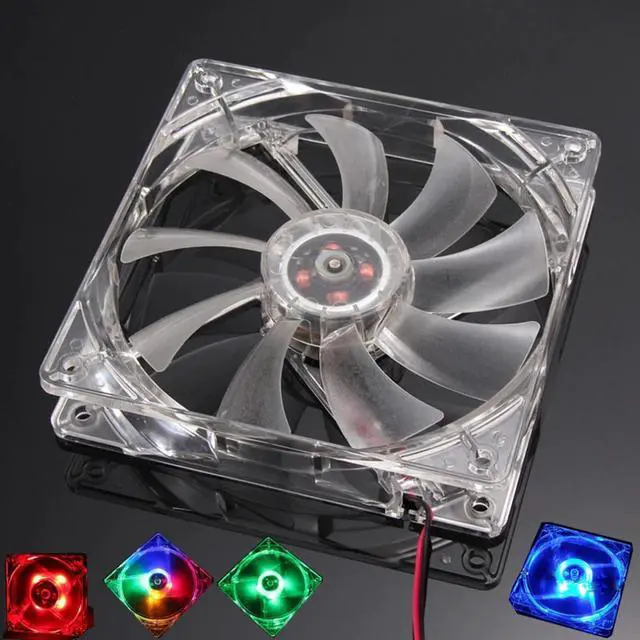 Main image of Cooling Fan PC Computer Fan Quad 4 LED Light 120mm PC Computer Case Cooling Fan Mod Quiet Molex Connector Easy Installed Fan 12V
