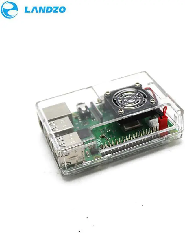 Alt view image 3 of 6 - Raspberry Pi 3 B+ ABS Case Transparent Clear Box Cover Shell + Cooling Fan compatible for Raspberry Pi 3 Model B+ / 3 /2