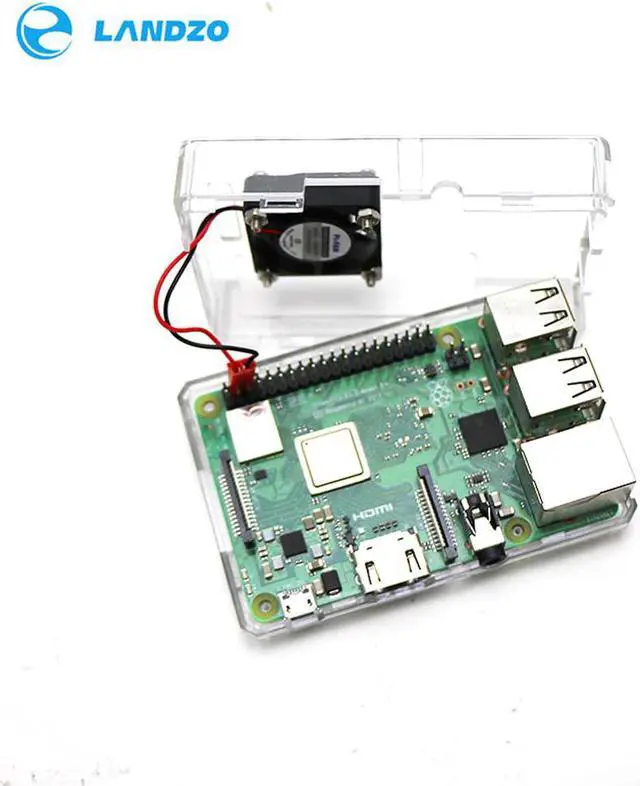 Alt view image 2 of 6 - Raspberry Pi 3 B+ ABS Case Transparent Clear Box Cover Shell + Cooling Fan compatible for Raspberry Pi 3 Model B+ / 3 /2