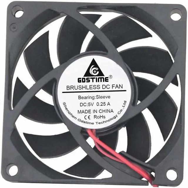 Alt view image 5 of 6 - 1 Piece 5 Volt 70mm x 15mm 2Pin 7cm DC Brushless Cooling Fan 5V 70x70x15mm PC CPU Chip Motor Radiator Cooler