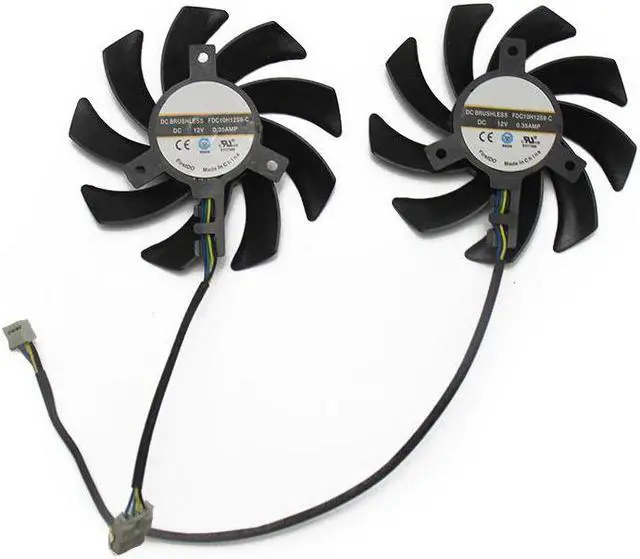 Alt view image 5 of 5 - 2pcs/lot 85mm FDC10H12S9 C 12V 0.35A HD 6850 6970 7870 7950 7970 R9 290 R9 280X For Sapphire HD6850 HD6970 HD7870 2G HD7950 HD7970 Graphics Cooler VGA Card cooling fan