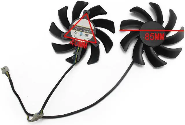 Alt view image 4 of 5 - 2pcs/lot 85mm FDC10H12S9 C 12V 0.35A HD 6850 6970 7870 7950 7970 R9 290 R9 280X For Sapphire HD6850 HD6970 HD7870 2G HD7950 HD7970 Graphics Cooler VGA Card cooling fan